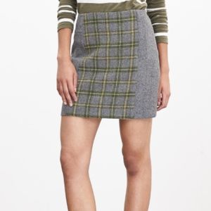 Banana Republic tweed tartan mini skirt